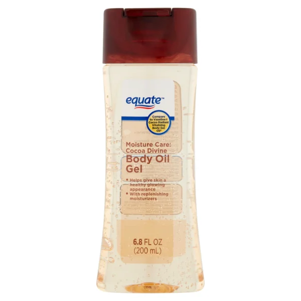 Equate Moisture Care Cocoa Divine Body Oil Gel, 6.8 fl oz, Compare to Vaseline® Cocoa Radiant Vitalizing Body Gel Oil